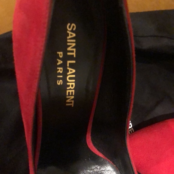 Saint Laurent Red suede Heels 36 1/2 - Picture 2 of 7